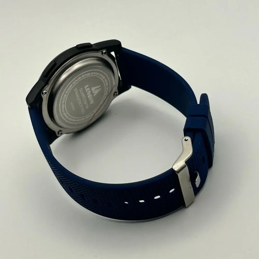 LENQIN Blue Minimalist Men’s Digital Watch Working New Battery